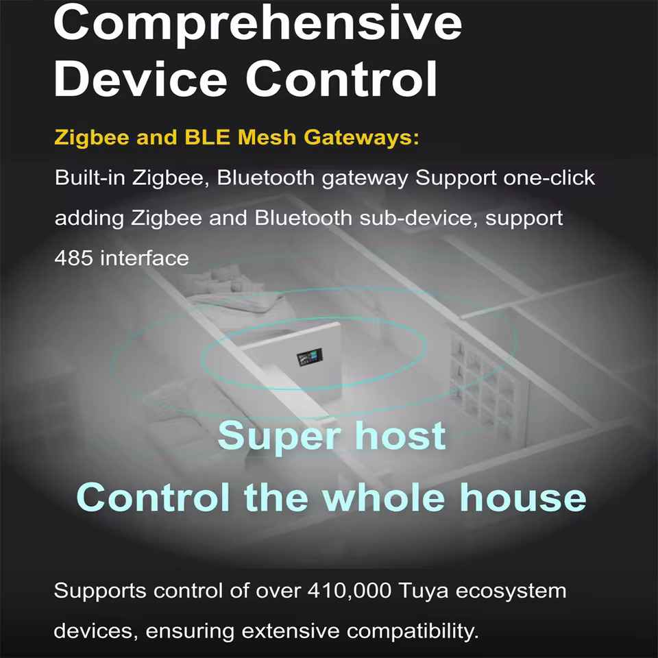 8" Touch Control Panel with Tuya zigbee gateway/BLE mesh gateway+Background Music+builtin Alexa+ IR Built-in) - Image 3