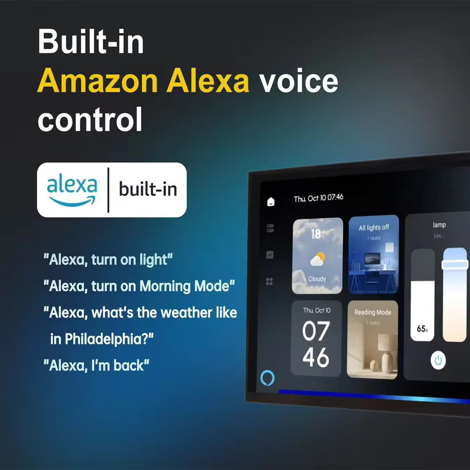 8" Touch Control Panel with Tuya zigbee gateway/BLE mesh gateway+Background Music+builtin Alexa+ IR Built-in) - Image 4